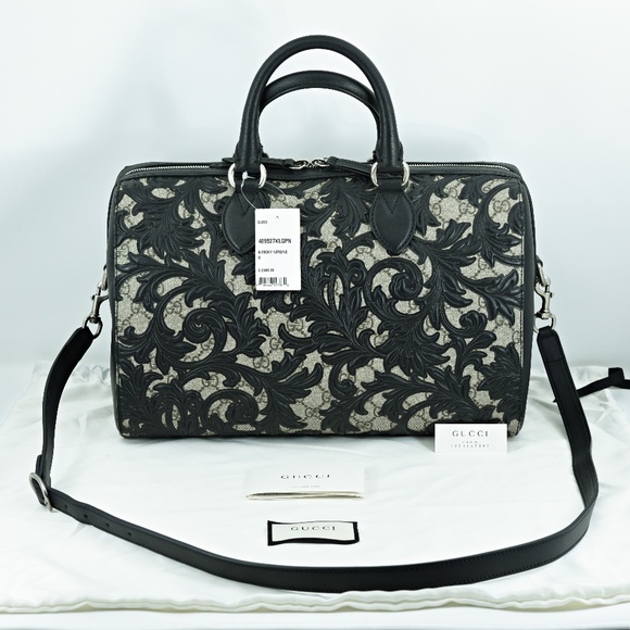 New Gucci Large Arabesque Gg Supreme Satchel - Picture 5 of 8